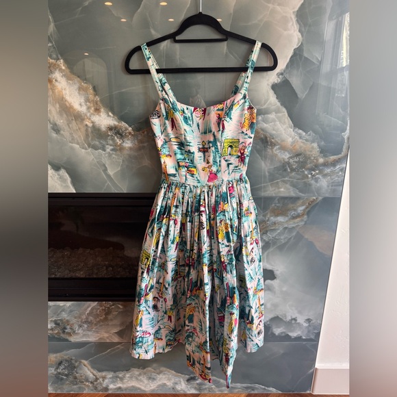 Pinup Couture Paris Printed Swing Dress - Picture 4 of 5